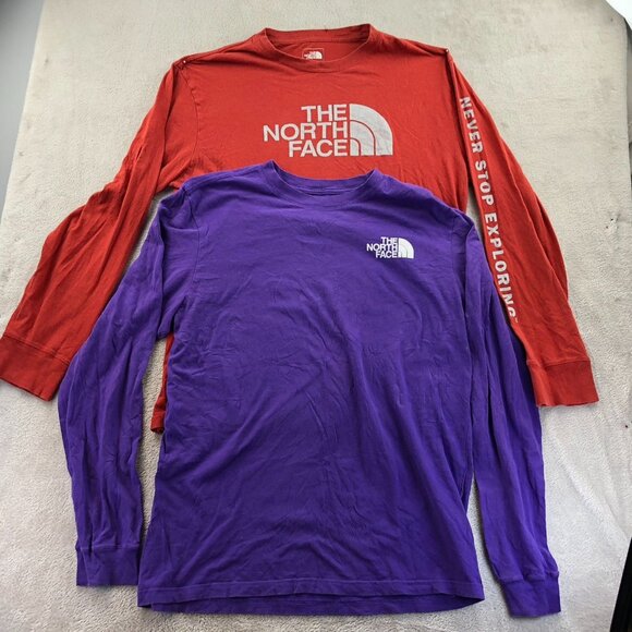 2 The North Face Mens T-Shirt Large Lot Of Two Long Sleeve Crew Neck Grahic Tee - Picture 13 of 13